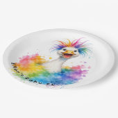One Silly Goose Rainbow Baby Shower Papieren Bordje (Gekanteld)