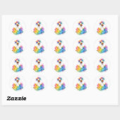 One Silly Goose Rainbow Baby Shower Ronde Sticker (Vel)