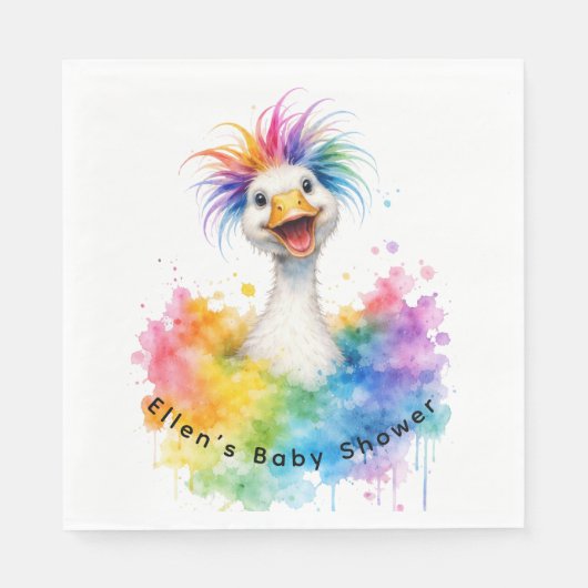 One Silly Goose Rainbow Baby Shower Servet (Voorkant)