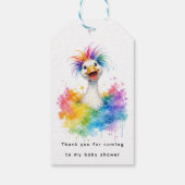 One Silly Goose Rainbow Baby Shower Thank You Cadeaulabel (Achterkant)