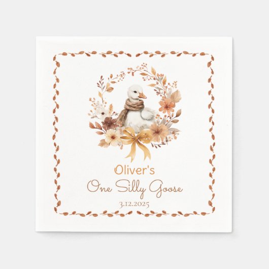 One Silly Goose Rustic Fall 1st Birthday Servet (Voorkant)