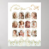 One Silly Goose Sage 1st Birthday Photo Milestone Poster (Voorkant)