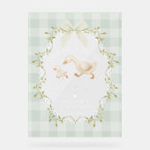 One Silly Goose Sage Gingham Birthday Welcome Acryl Bord (Voorkant)