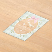 One Silly Goose Sage Gingham Bow girl 1st Birthday Acryl Uitnodigingen (Laagn)