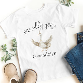 "One Silly Goose" Schattig Picknick Eerste Verjaar Kinder Shirts