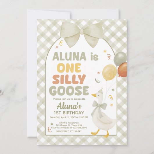 One Silly Goose Spring Birthday Kaart (Voorkant)