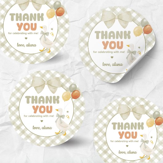 One Silly Goose Spring Birthday Ronde Sticker