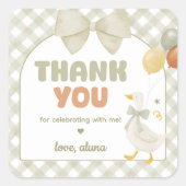 One Silly Goose Spring Birthday Vierkante Sticker (Voorkant)