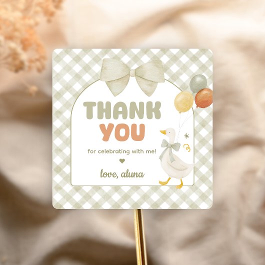 One Silly Goose Spring Birthday Vierkante Sticker