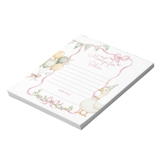 One Silly Goose time capsule message Notitieblok (Linkerzijde)