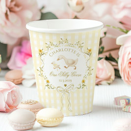 One Silly Goose Whimsical Bow 1st Birthday Papieren Bekers