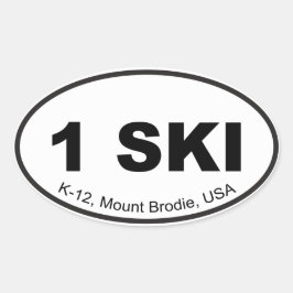 One Ski Euro Sticker