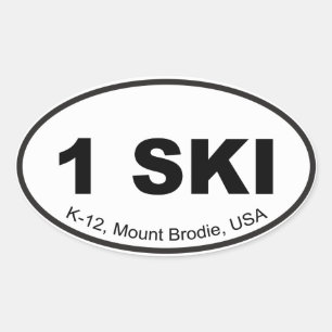 One Ski Euro Sticker