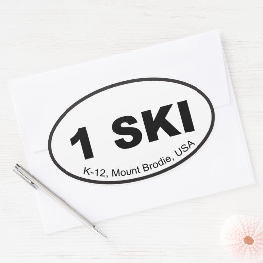One Ski Euro Sticker (Envelop)