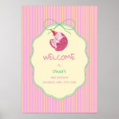 One Sleepy Cat 1st Birthday Welcome Poster (Voorkant)