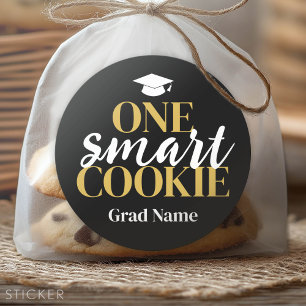 One Smart Cookie - Afstudeerder Naam en Pet - Zwar Ronde Sticker