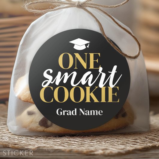 One Smart Cookie - Afstudeerder Naam en Pet - Zwar Ronde Sticker