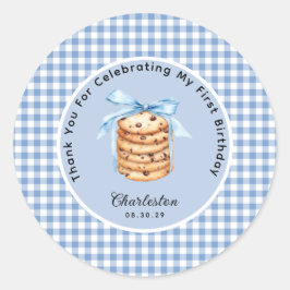 One Smart Cookie Boys Eerste Verjaardag Bedankt Ronde Sticker