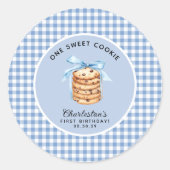 One Smart Cookie Boys eerste verjaardag Ronde Sticker (Voorkant)
