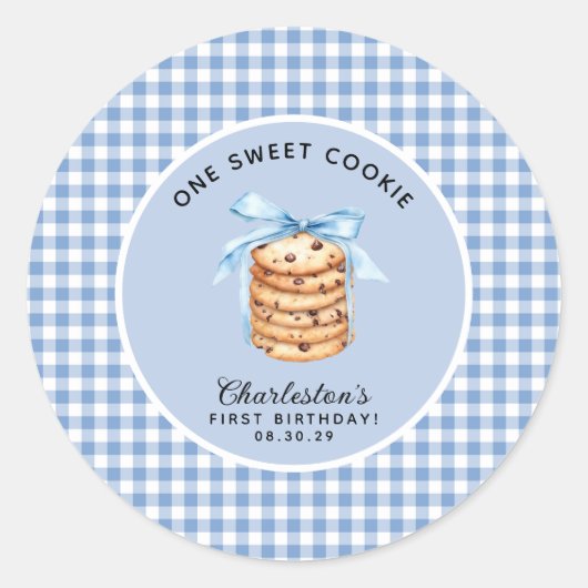 One Smart Cookie Boys eerste verjaardag Ronde Sticker (Voorkant)