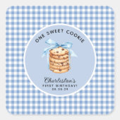 One Smart Cookie Boys eerste verjaardag Vierkante Sticker (Voorkant)