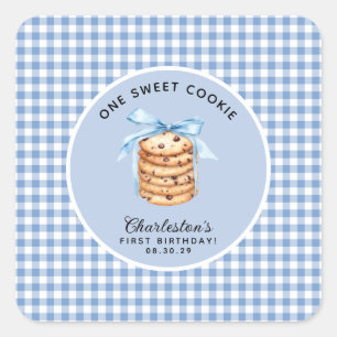 One Smart Cookie Boys eerste verjaardag Vierkante Sticker