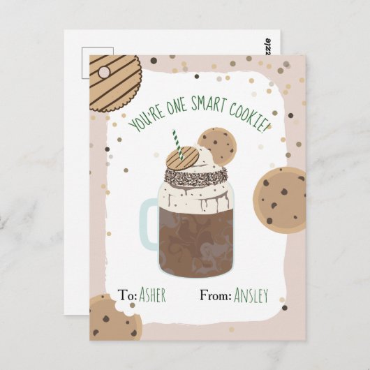 One Smart Cookie Crazy Milkshake Kinder Valentijn Briefkaart (Voorkant / Achterkant)