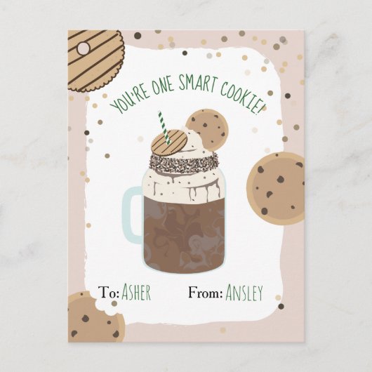 One Smart Cookie Crazy Milkshake Kinder Valentijn Briefkaart (Voorkant)