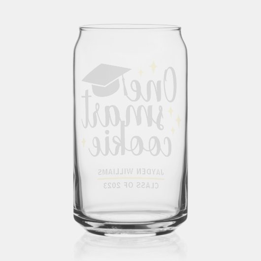 One Smart Cookie Custom 2025 Afstuderen Blikvorm Glas (Achterkant)