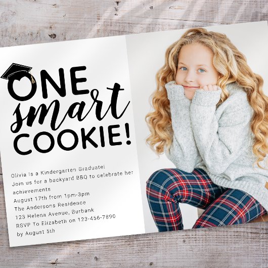 One Smart Cookie Foto Afgestudeerde Kleuterschool Kaart