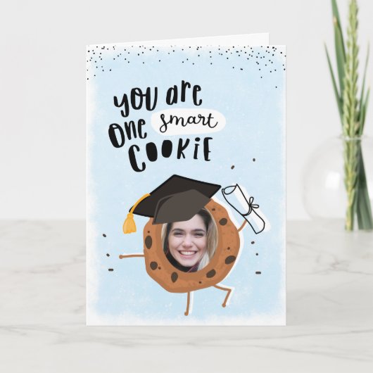 One Smart Cookie Funny Photo Afstuderen Kaart (Voorkant)
