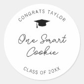One Smart Cookie Graduation Party Klasse van 2025 Ronde Sticker (Voorkant)