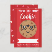 One Smart Cookie - Kids Classroom Valentine's Day Notitiekaartje (Voorkant / Achterkant)