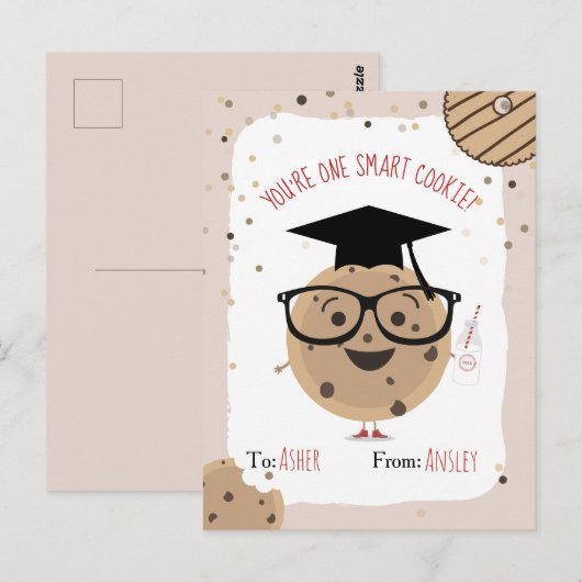 One Smart Cookie & Milk Kinder Classroom Valentijn Briefkaart (Voorkant / Achterkant)
