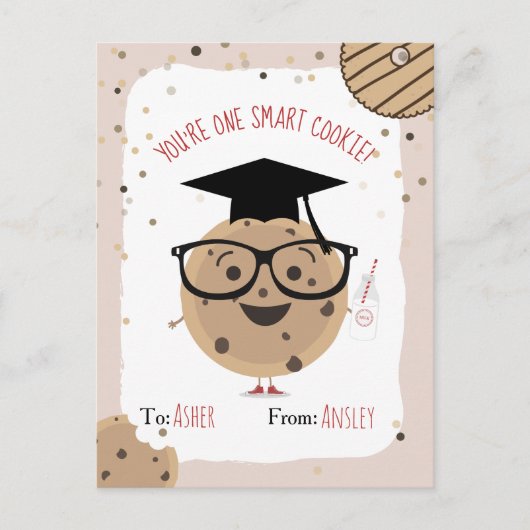 One Smart Cookie & Milk Kinder Classroom Valentijn Briefkaart (Voorkant)