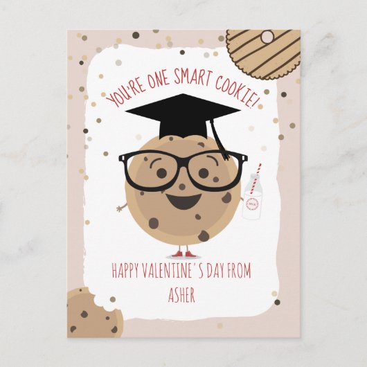 One Smart Cookie & Milk Kinder Classroom Valentijn Briefkaart (Voorkant)