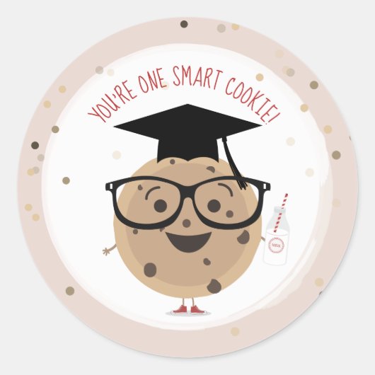 One Smart Cookie & Milk Kinder Classroom Valentijn Ronde Sticker (Voorkant)