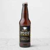 One Smart Cookie - Modern Zwart Goud Afstuderen Bier Etiket (Voorkant)