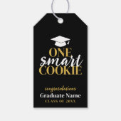 One Smart Cookie - Modern Zwart Goud Afstuderen Cadeaulabel (Voorkant)
