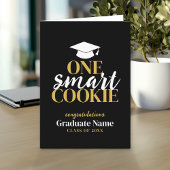 One Smart Cookie - Modern Zwart Goud Afstuderen Kaart