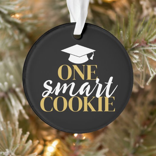 One Smart Cookie - Modern Zwart Goud Afstuderen Ornament (Boom)