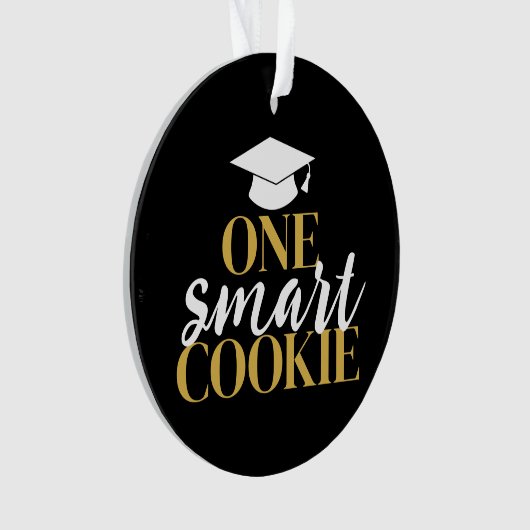 One Smart Cookie - Modern Zwart Goud Afstuderen Ornament (voorkant)