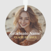 One Smart Cookie - Modern Zwart Goud Afstuderen Ornament (achterkant)