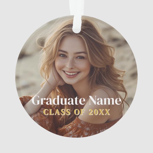 One Smart Cookie - Modern Zwart Goud Afstuderen Ornament (achterkant)