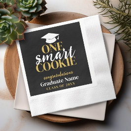 One Smart Cookie - Modern Zwart Goud Afstuderen Servet
