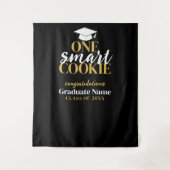 One Smart Cookie - Modern Zwart Goud Afstuderen Wandkleed (Voorkant)