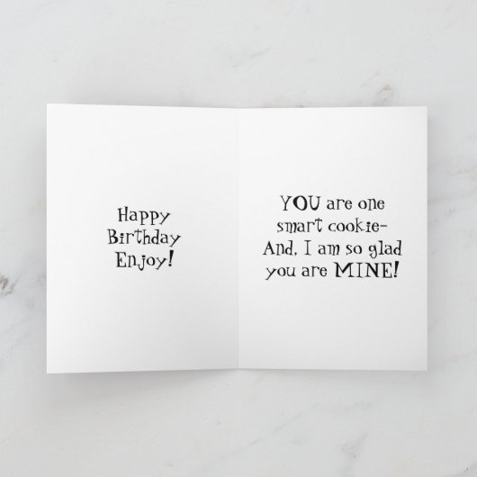 ONE SMART COOKIE SISTER-BIRTHDAY KAART (Binnen)