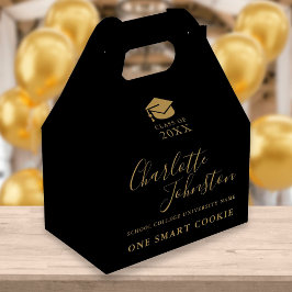 One Smart Cookie Zwart en Gouden Afstudeerfeest Bedankdoosjes