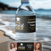 One Smart Cookie - Zwart Goud - Afstuderen 2 Foto Waterfles Etiket