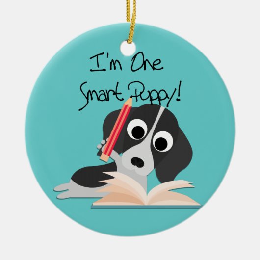 One Smart Puppy Keramisch Ornament (Voorkant)